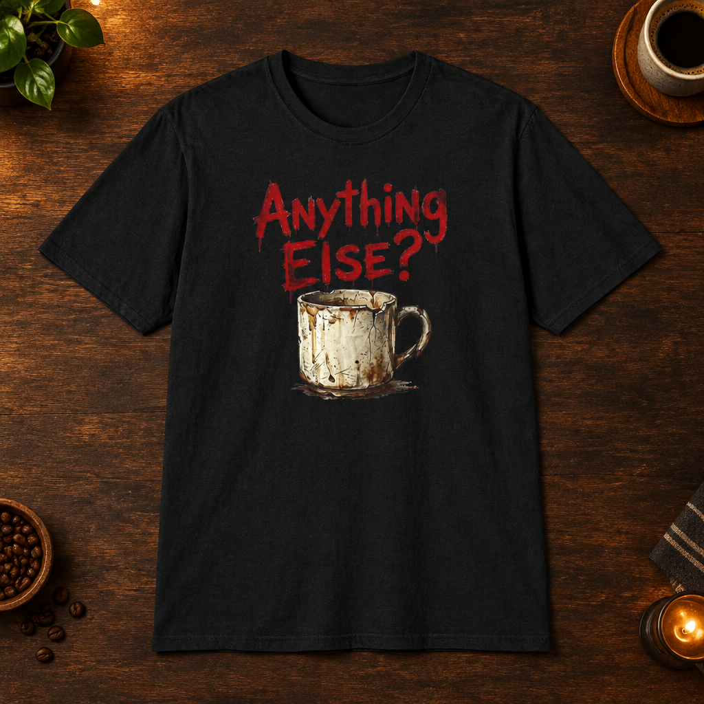 Anything Else? Black coffee-bar flat-lay mockup
