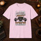 I Am a Fitness Addict T-Shirt in Light Pink, coffee bar flat lay mockup