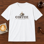Coffee is the Plan T-Shirt White coffee bar mockup
