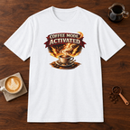 Coffee Mode Activated T-Shirt White coffee bar mockup