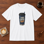 Blue Coffee Cup T-Shirt White coffee bar mockup