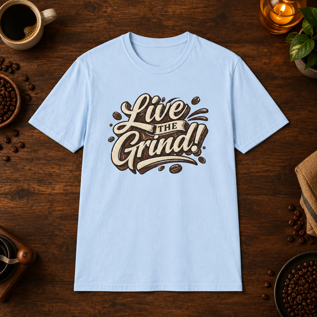 Live the Grind Light Blue coffee-bar mockup