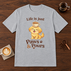 Paws & Pours T-Shirt Sport Grey coffee bar mockup