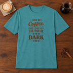 I Like My Coffee T-Shirt Heather Galapagos Blue coffee bar mockup