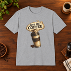 Give Me Coffee T-Shirt Sport Grey coffee-bar flat lay, consistent framing