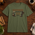 Decaffeinated T-Shirt Military Green short-sleeve coffee-bar flat lay