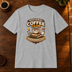 National Coffee Club T-Shirt Sport Grey close-fill short-sleeve coffee-bar flat lay