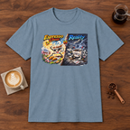 Espresso Chaos vs Reality T-Shirt Stone Blue coffee bar mockup