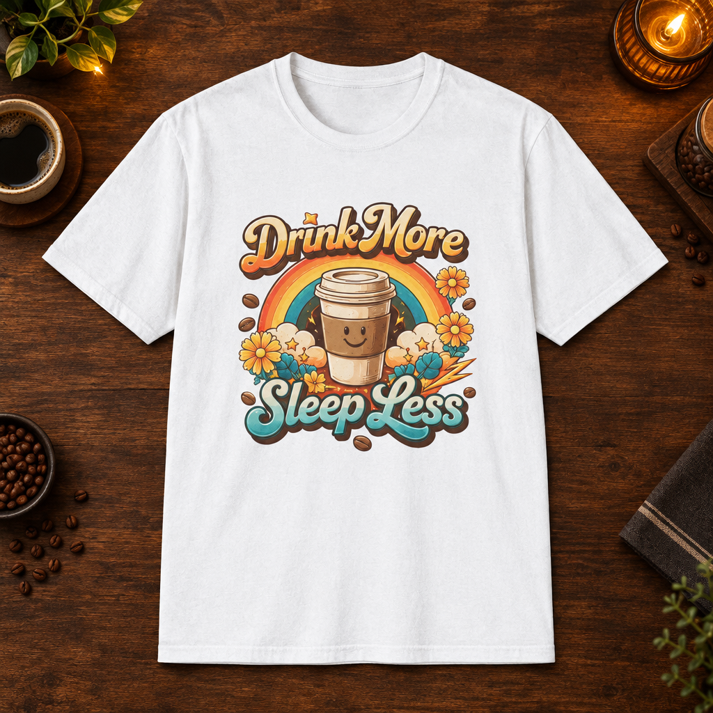 Drink More Sleep Less White coffee-bar mockup