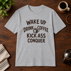 Wake Up T-Shirt Sport Grey coffee-bar flat lay