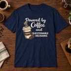 Powered by Coffee T-Shirt Navy coffee-bar flat lay