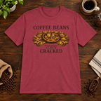 Coffee Beans T-Shirt Heather Cardinal short-sleeve coffee-bar flat lay
