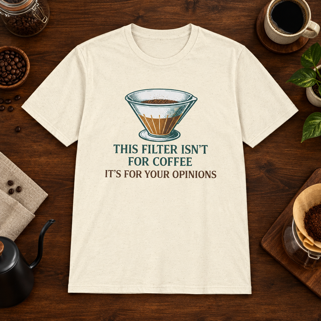 Coffee Filter T-Shirt Natural short-sleeve coffee-bar flat lay