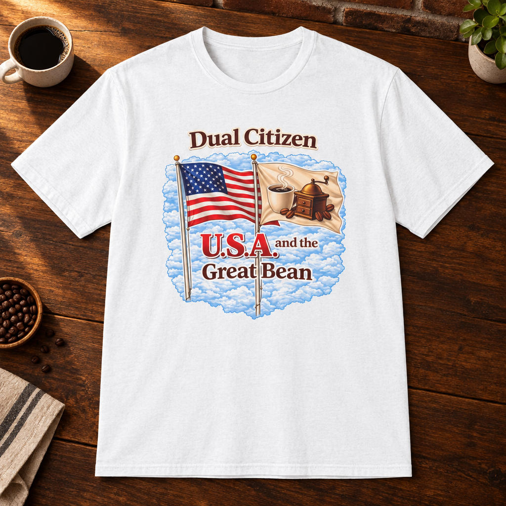 Dual Citizen T-Shirt White close-fill short-sleeve coffee-bar flat lay