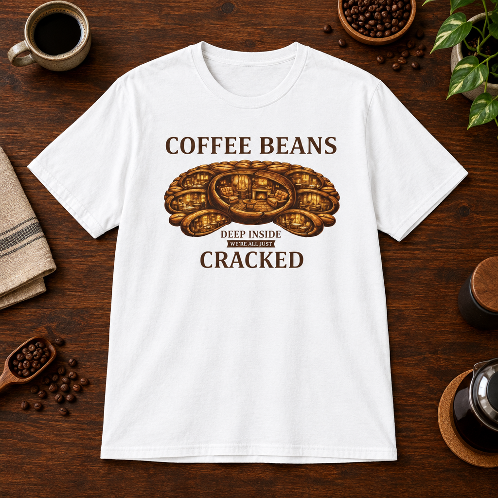 Coffee Beans T-Shirt White short-sleeve coffee-bar flat lay