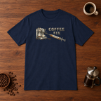 Coffee Fix T-Shirt Navy coffee-bar flat lay