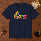 Hope T-Shirt Navy coffee bar mockup