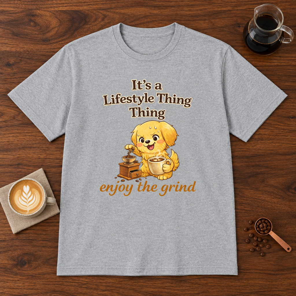 It's a Lifestyle Thing T-Shirt Sport Grey coffee bar mockup