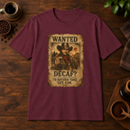 Wanted T-Shirt Maroon short-sleeve coffee-bar flat lay