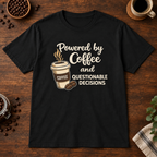 Powered by Coffee T-Shirt Black coffee-bar flat lay