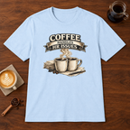 Coffee Handles HR Issues T-Shirt Light Blue coffee bar mockup