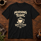 Morning Tonic T-Shirt Black coffee-bar flat lay