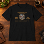 Human Interaction T-Shirt Black close-fill short-sleeve coffee-bar flat lay
