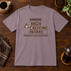 Caffeine Warning T-Shirt Paragon short-sleeve coffee-bar flat lay