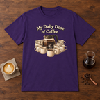 Daily Dose T-Shirt Purple coffee bar mockup