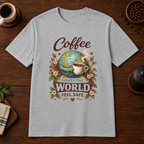 Coffee Safety T-Shirt Sport Grey short-sleeve coffee-bar flat lay