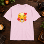 Coffee Lover T-Shirt in Light Pink, coffee bar flat lay mockup