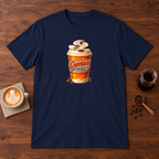 Caffeine Enthusiast - Take Away T-Shirt Navy coffee bar mockup