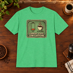 Current State T-Shirt Heather Irish Green coffee-bar flat lay, Sport Grey-matched framing