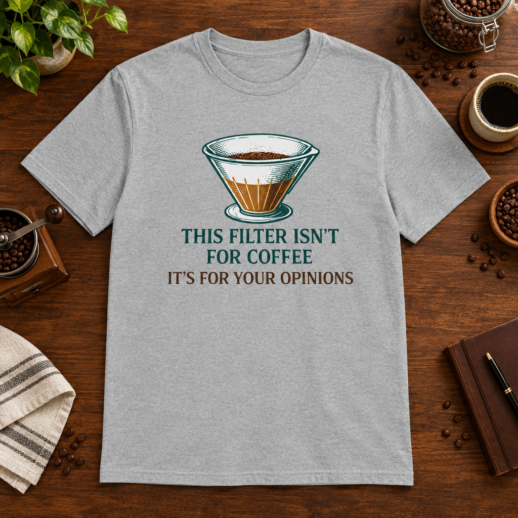 Coffee Filter T-Shirt Sport Grey short-sleeve coffee-bar flat lay