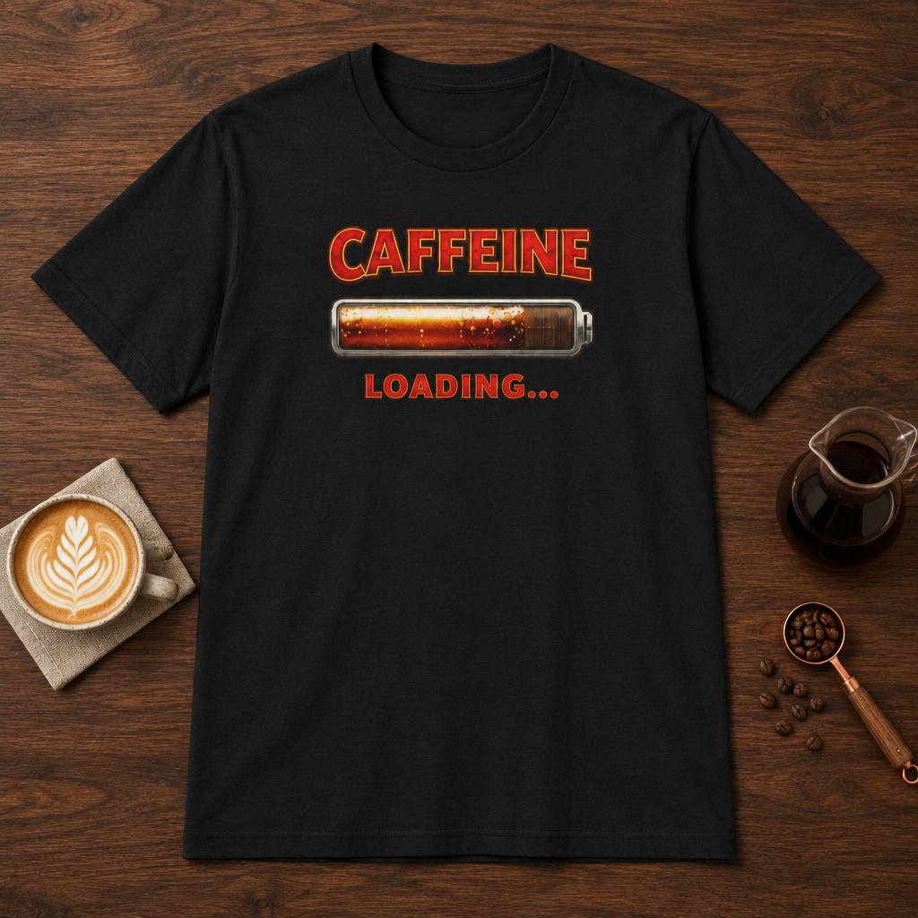 Caffeine Loading T-Shirt Black coffee bar mockup