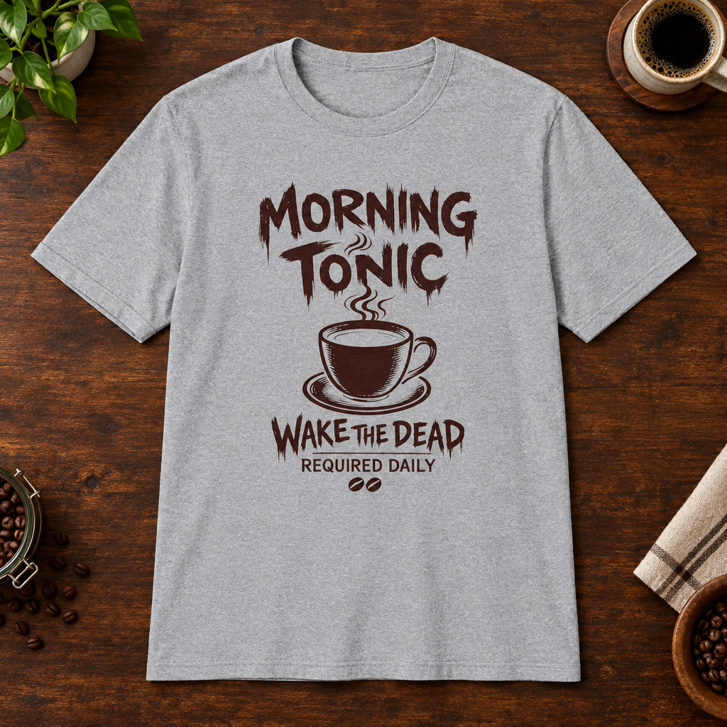 Morning Tonic T-Shirt Sport Grey coffee-bar flat lay