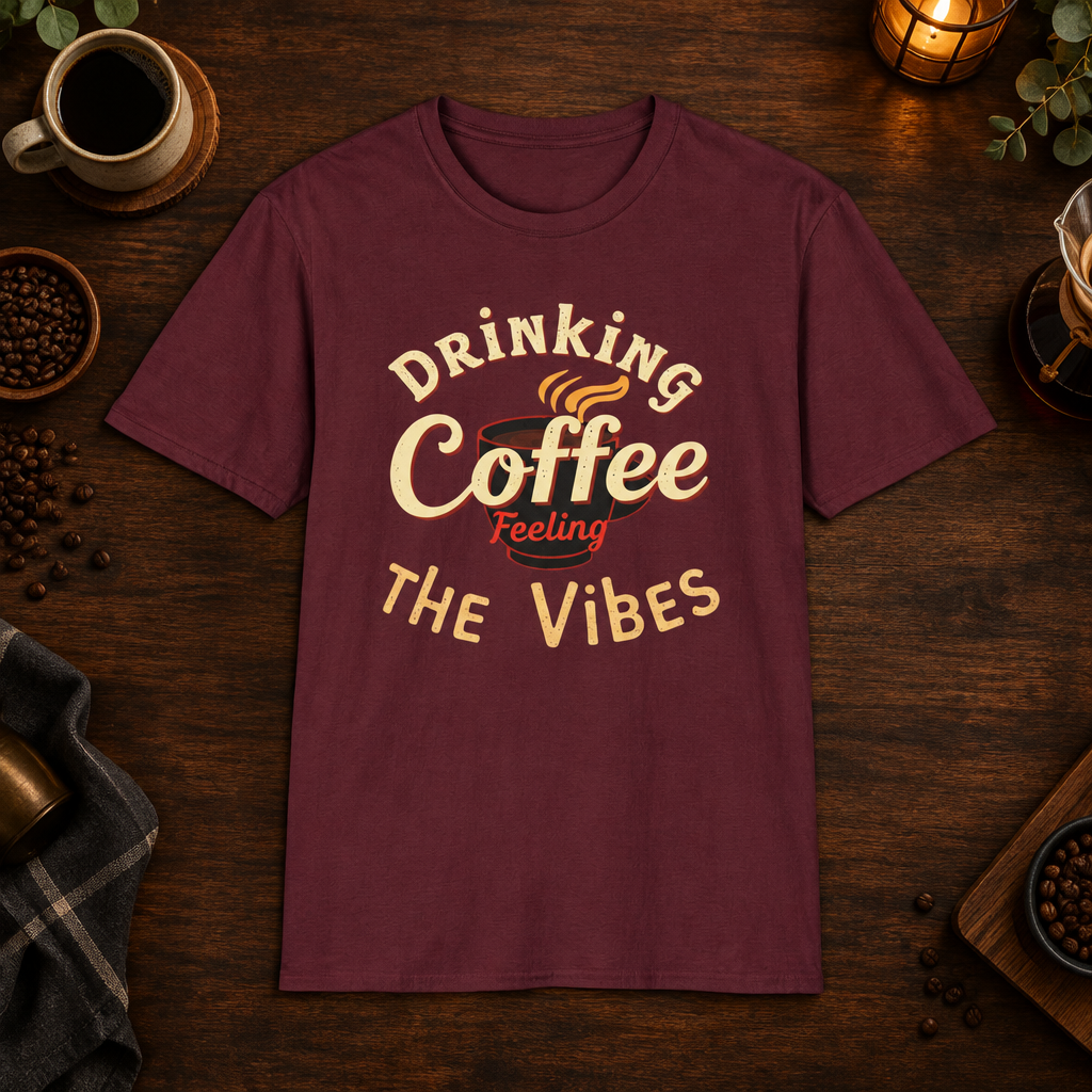 The Vibes Maroon coffee-bar mockup