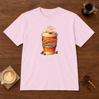 Caffeine Enthusiast - Take Away T-Shirt Light Pink coffee bar mockup