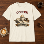 Coffee Keeps HR Calm T-Shirt Natural coffee bar mockup