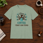 I Serve Coffee T-Shirt Sage short-sleeve coffee-bar flat lay