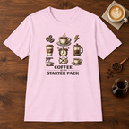 Coffee is My Starter Pack T-Shirt Light Pink coffee bar mockup