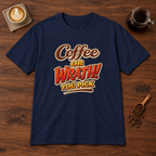 Coffee or Wrath T-Shirt Navy coffee bar mockup