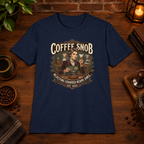 Coffee Snob Female T-Shirt Navy short-sleeve coffee-bar flat lay