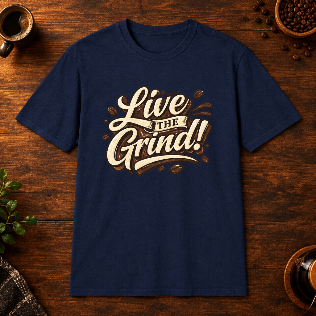 Live the Grind Navy coffee-bar mockup