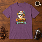 Coffee is My Personality 2 T-Shirt Heather Maroon coffee-bar flat lay