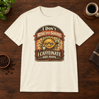 I Don't Rise and Shine T-Shirt Natural short-sleeve coffee-bar flat lay