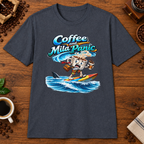 Coffee and Mild Panic T-Shirt in White, zoomed lifestyle mockup