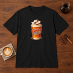 Caffeine Enthusiast - Take Away T-Shirt Black coffee bar mockup