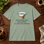 Coffee Filter T-Shirt Sage short-sleeve coffee-bar flat lay
