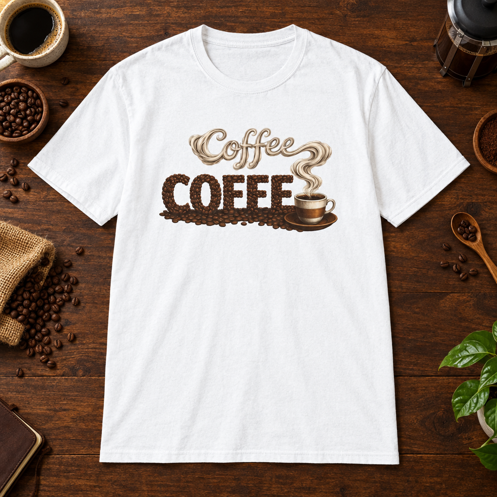 Coffee T-Shirt White coffee-bar flat lay